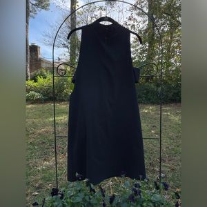 High neck, aline black mini dress